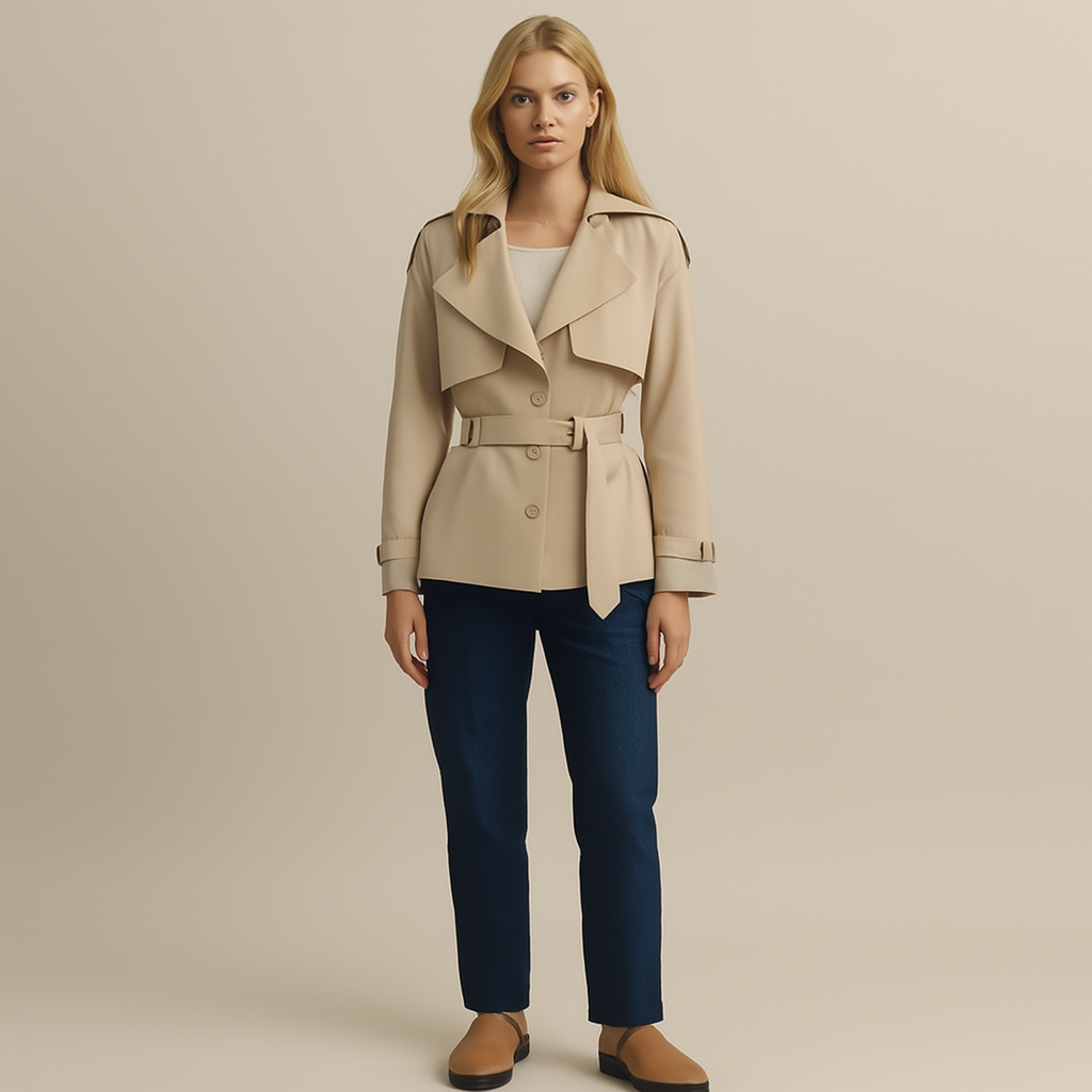 Beatrix Women's Trench Coat - flat lay