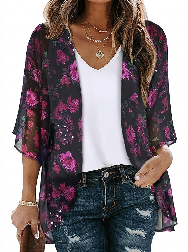 Giselle Women's Floral Cardigan - styled view