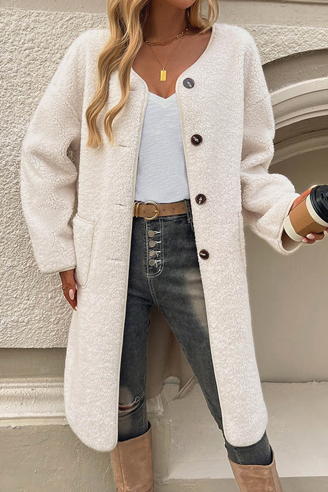 Ava Women's Coat - fabric and finish detail