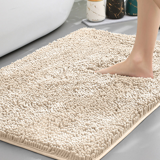 Plush Chenille Bath Mat – Non-Slip Absorbent Bathroom Rug for Comfort and Safety 0