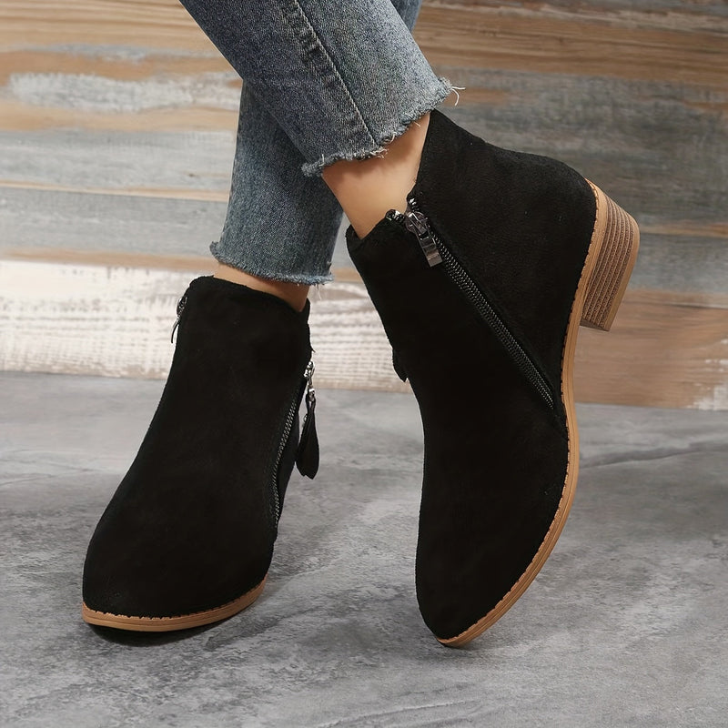 Edith Women's Suede Ankle Boots - fabric and finish detail