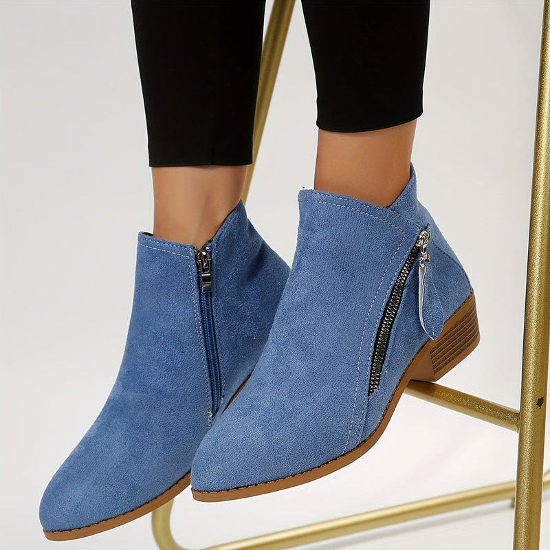 Edith Women's Suede Ankle Boots - full-length view