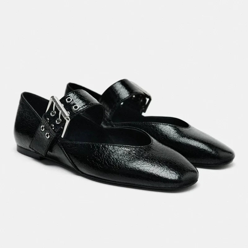 June Women's Leopard Flats - flat lay