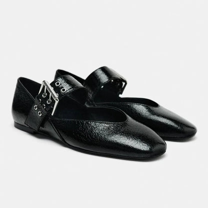 June Women's Leopard Flats - flat lay