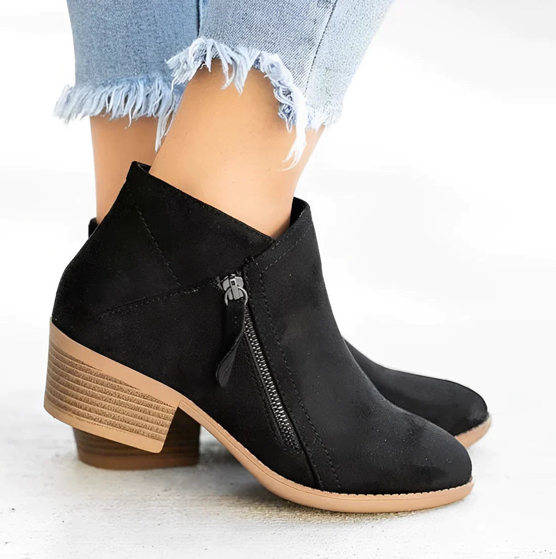 Edith Women's Suede Boots - fabric and finish detail
