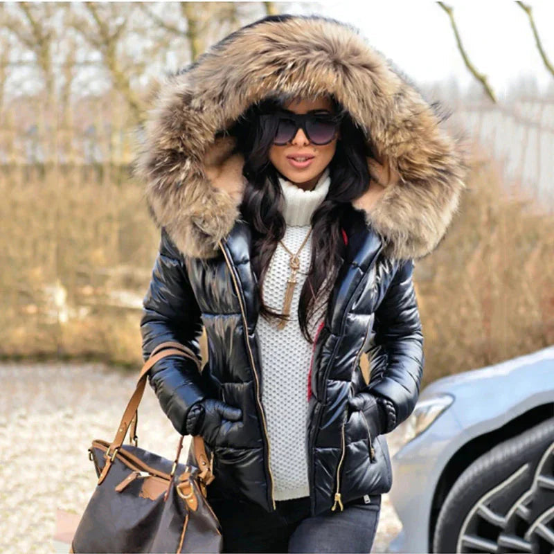 Ivy Women's Puffer Jacket - shown in use