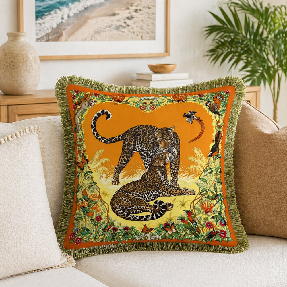 Regal Tiger Artistic Velvet Cushion Cover