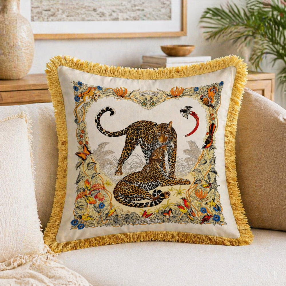 Regal Tiger Artistic Velvet Cushion Cover