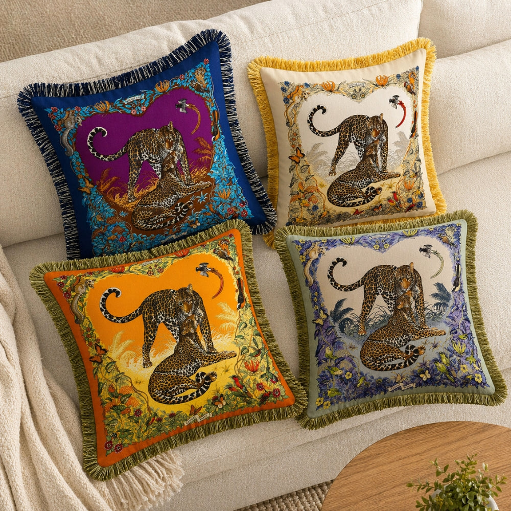 Regal Tiger Artistic Velvet Cushion Cover