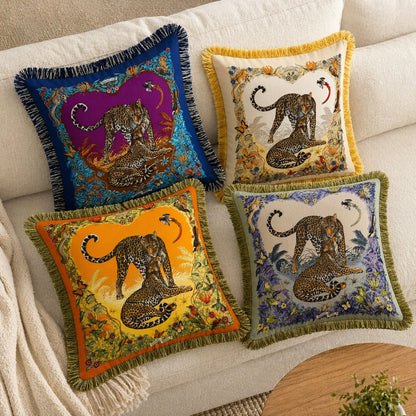 Regal Tiger Artistic Velvet Cushion Cover