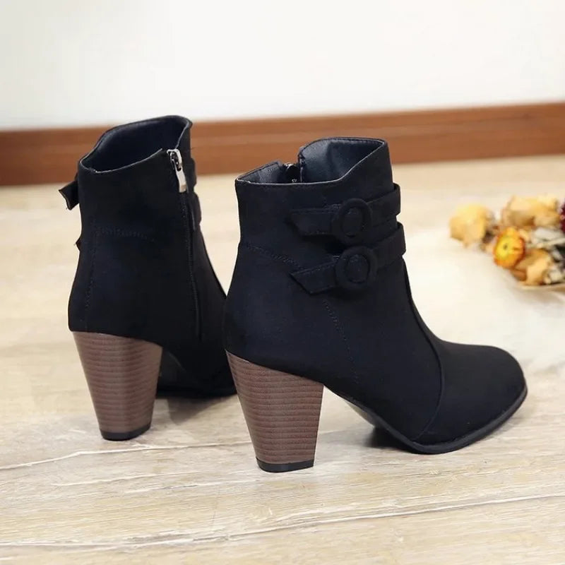 Esme Women's Suede Ankle Boots - full-length view