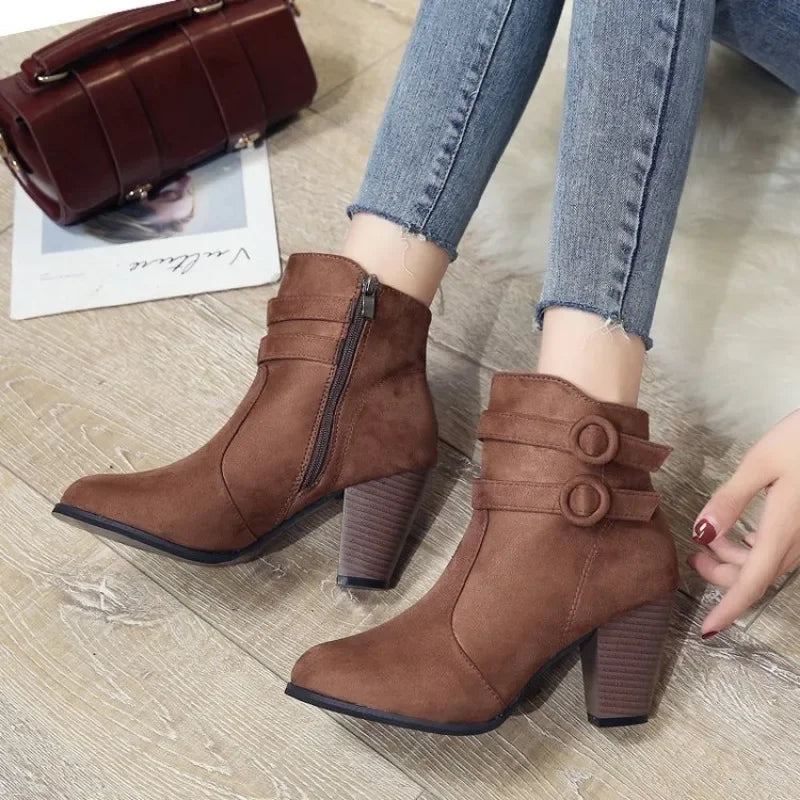 Vienna Women's Block Heel Boots - back view