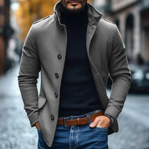 Griffin Men's Coat - fabric and finish detail