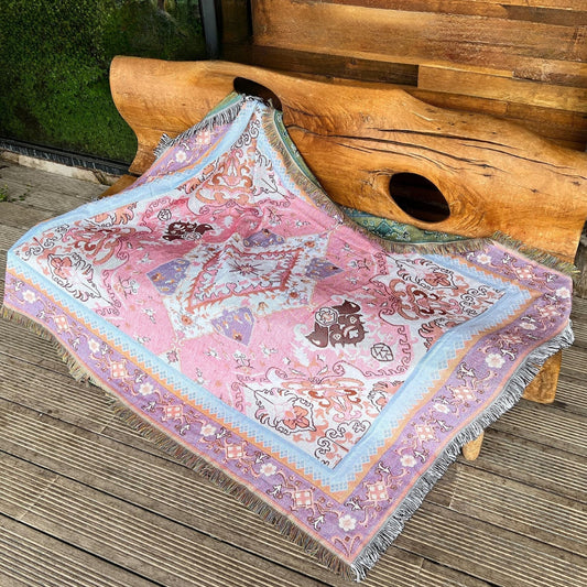 Bohemian Aztec Reversible Tapestry Throw