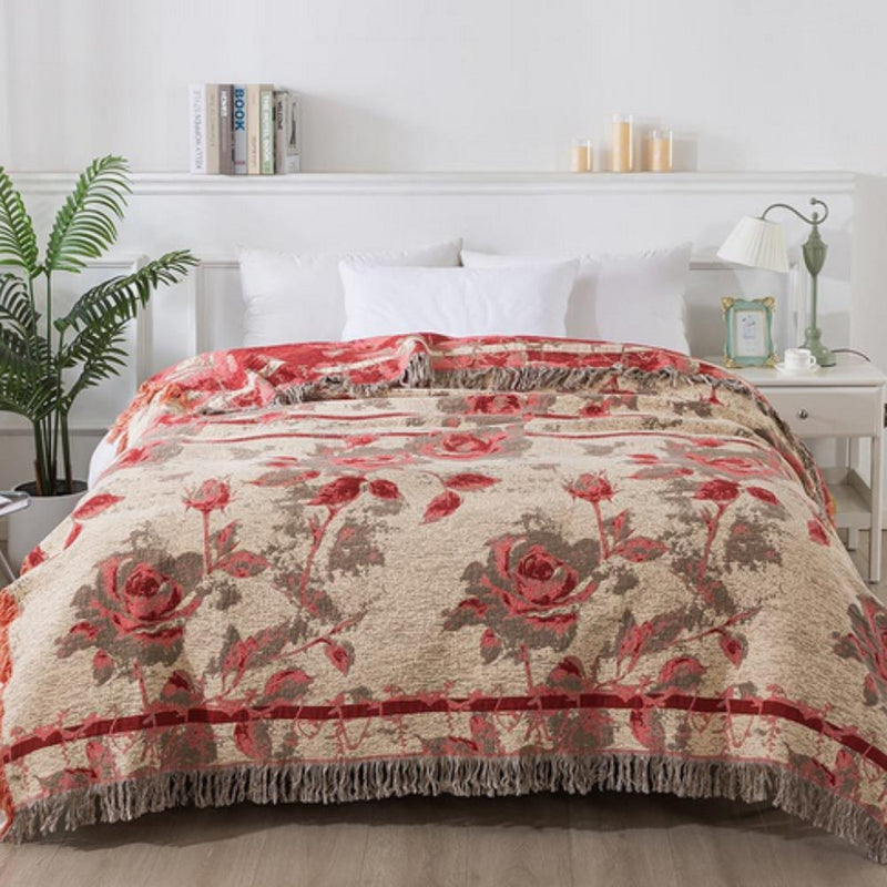Onyx Rosewood Grace Throw Cotton Blanket | Cotton, Year-Round