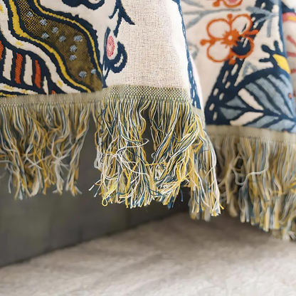 Rustic Artistic Flora | Cotton Throw Blanket with Reversible Floral Design | Elegant Home Accent for All-Season Comfort 3
