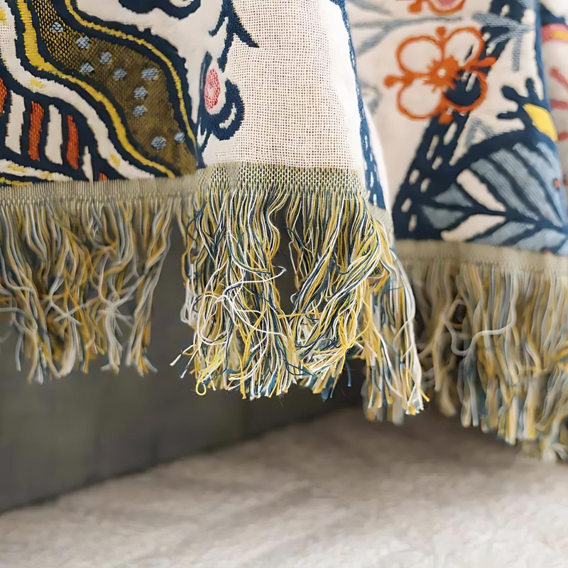 Rustic Artistic Flora | Cotton Throw Blanket with Reversible Floral Design | Elegant Home Accent for All-Season Comfort 3