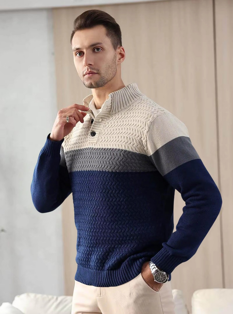 Hollis Men's Sweater - fabric and finish detail