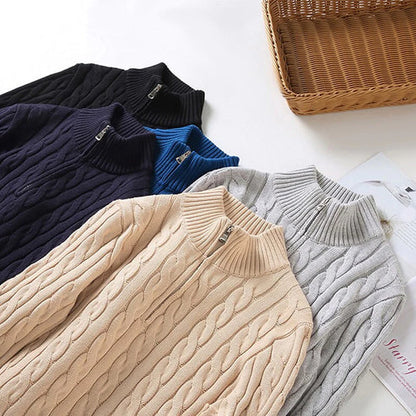 Yves Men's Cable Knit Sweater - back view