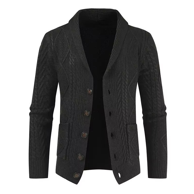Isaac Men's Cardigan - fabric and finish detail