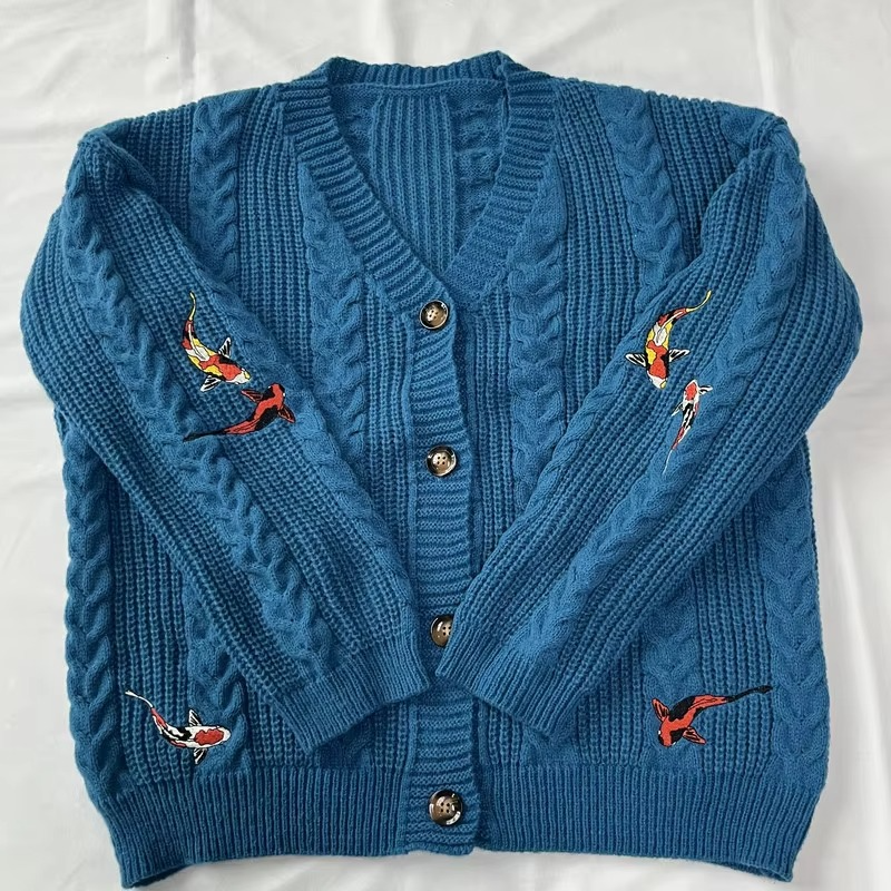 Selma Women's Cardigan | Embroidered, Knit