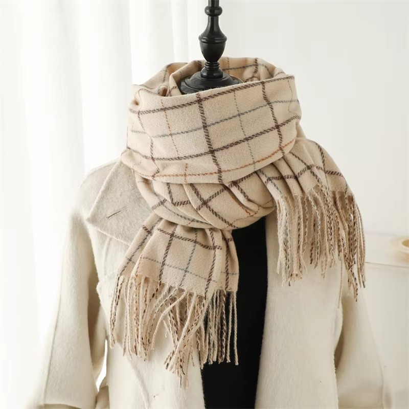 Tallulah Women's Plaid Scarf - back view