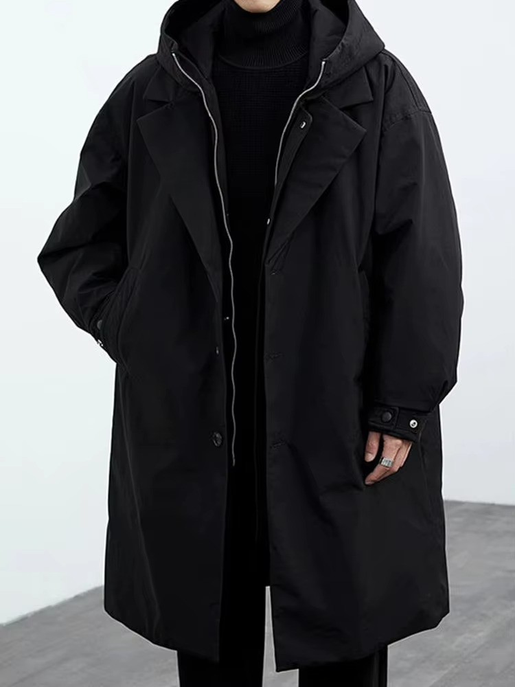 Flynn Men's Trench Coat - fabric and finish detail