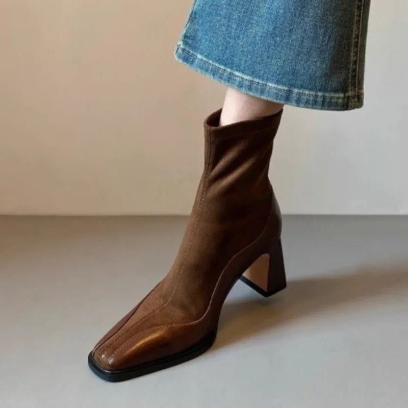 Maren Women's Block Heel Ankle Boots - front view