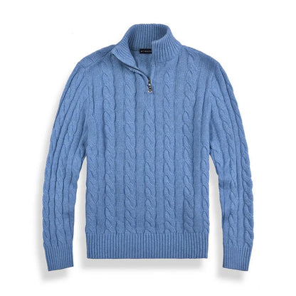 Yves Men's Cable Knit Sweater - close-up detail