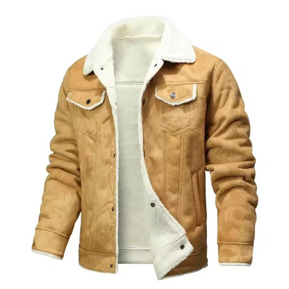 Nolan Men's Suede Coat - close-up detail