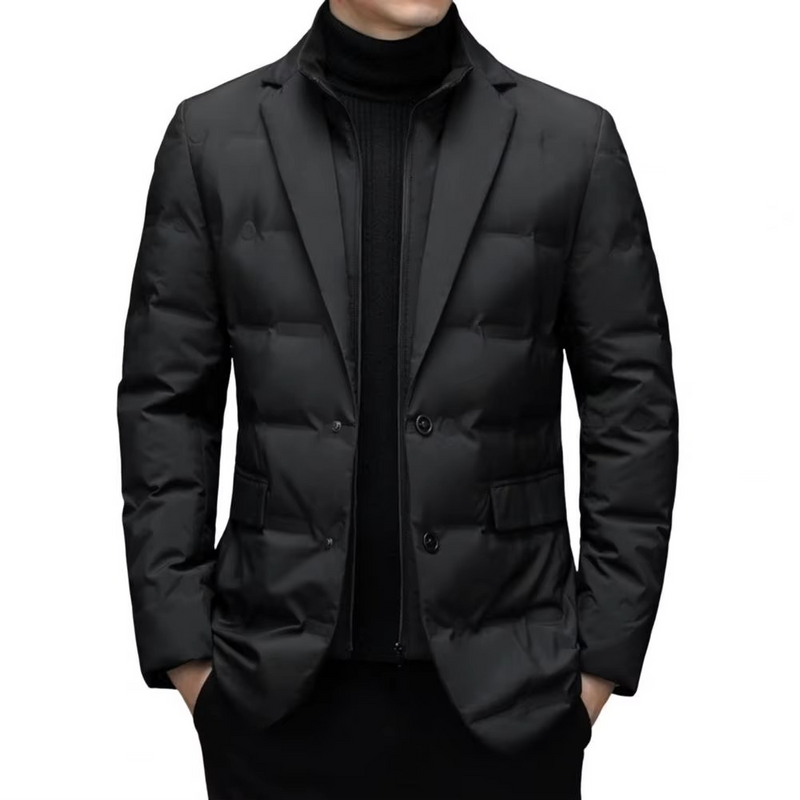 Ezra Men's Quilted Coat - styled view