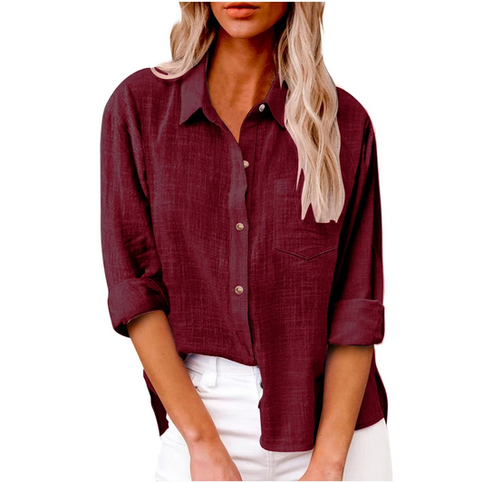 Tamsin Women's Linen Blouse - front view