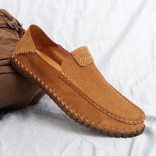 Rhys Men's Suede Loafers - styled view