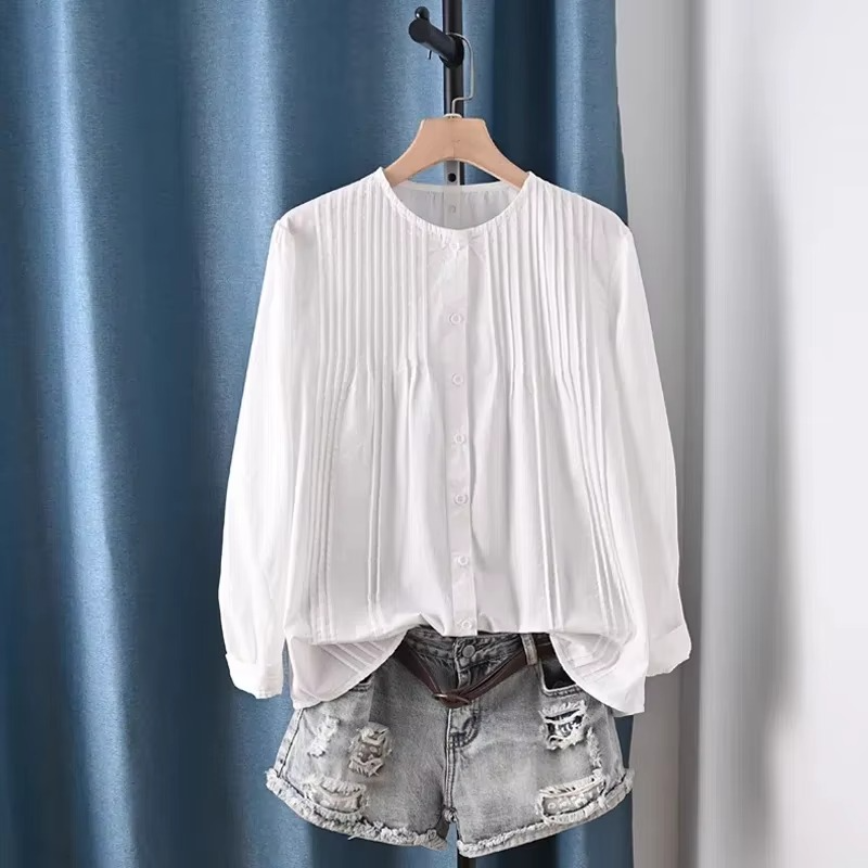 Ottilie Women's Pleated Blouse - styled view