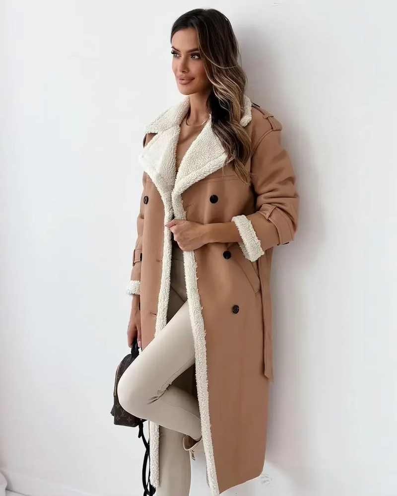 Mabel Women's Trench Coat - fabric and finish detail
