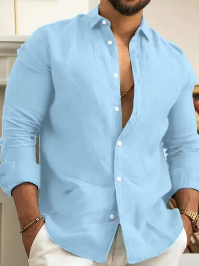 Ellis Men's Linen Shirt - front view
