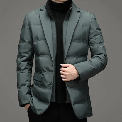 Ezra Men's Quilted Coat - shown in use