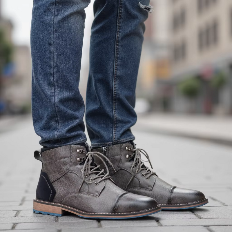 Nico Men's Ankle Boots - fabric and finish detail