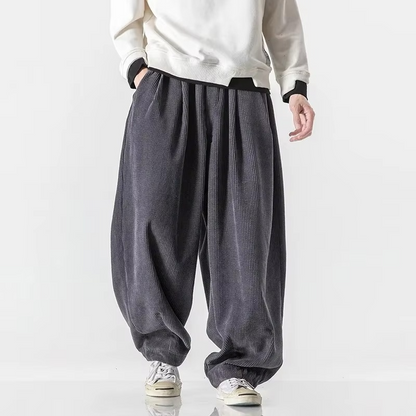 Jude Men's Wide Leg Trousers - fabric and finish detail