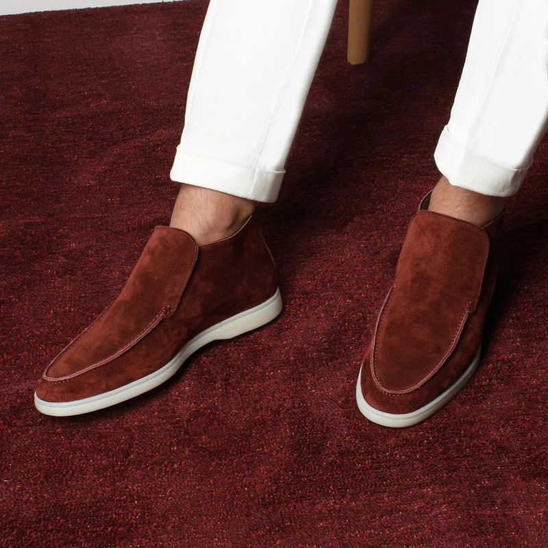Jude Men's Suede Loafers - fabric and finish detail