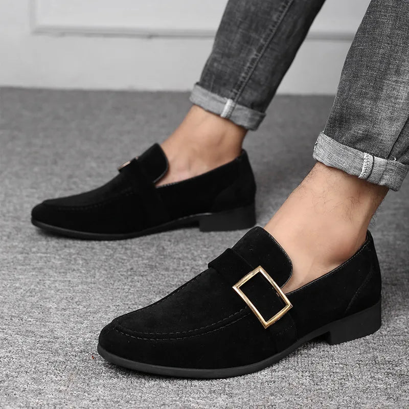 Tristan Men's Block Heel Loafers - styled view