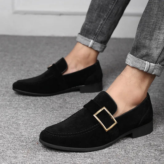 Tristan Men's Block Heel Loafers - styled view