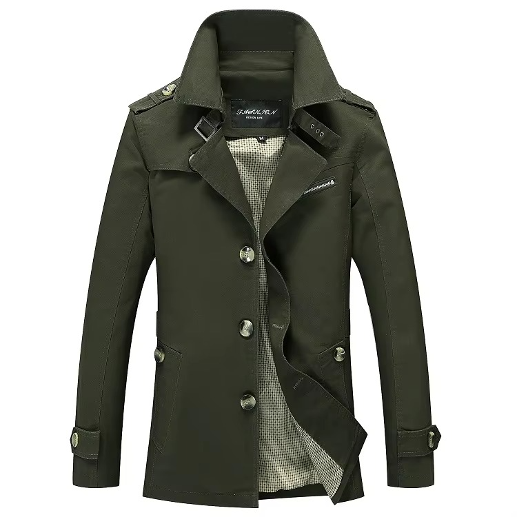Ezra Men's Trench Coat - full-length view