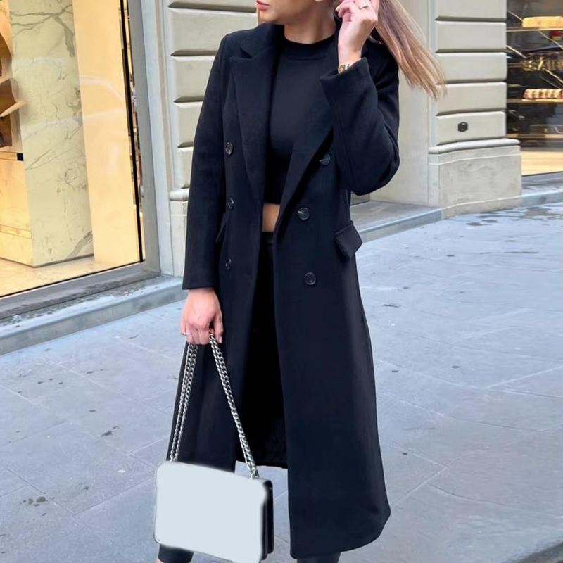 Lena Women's Coat | Double Breasted, Lapel