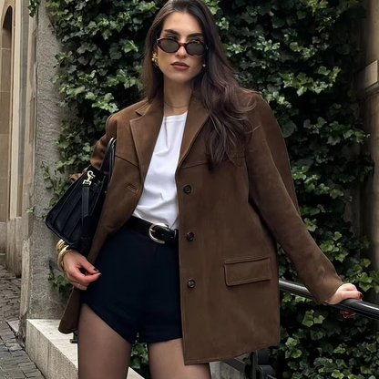 Giselle Women's Suede Jacket - full-length view