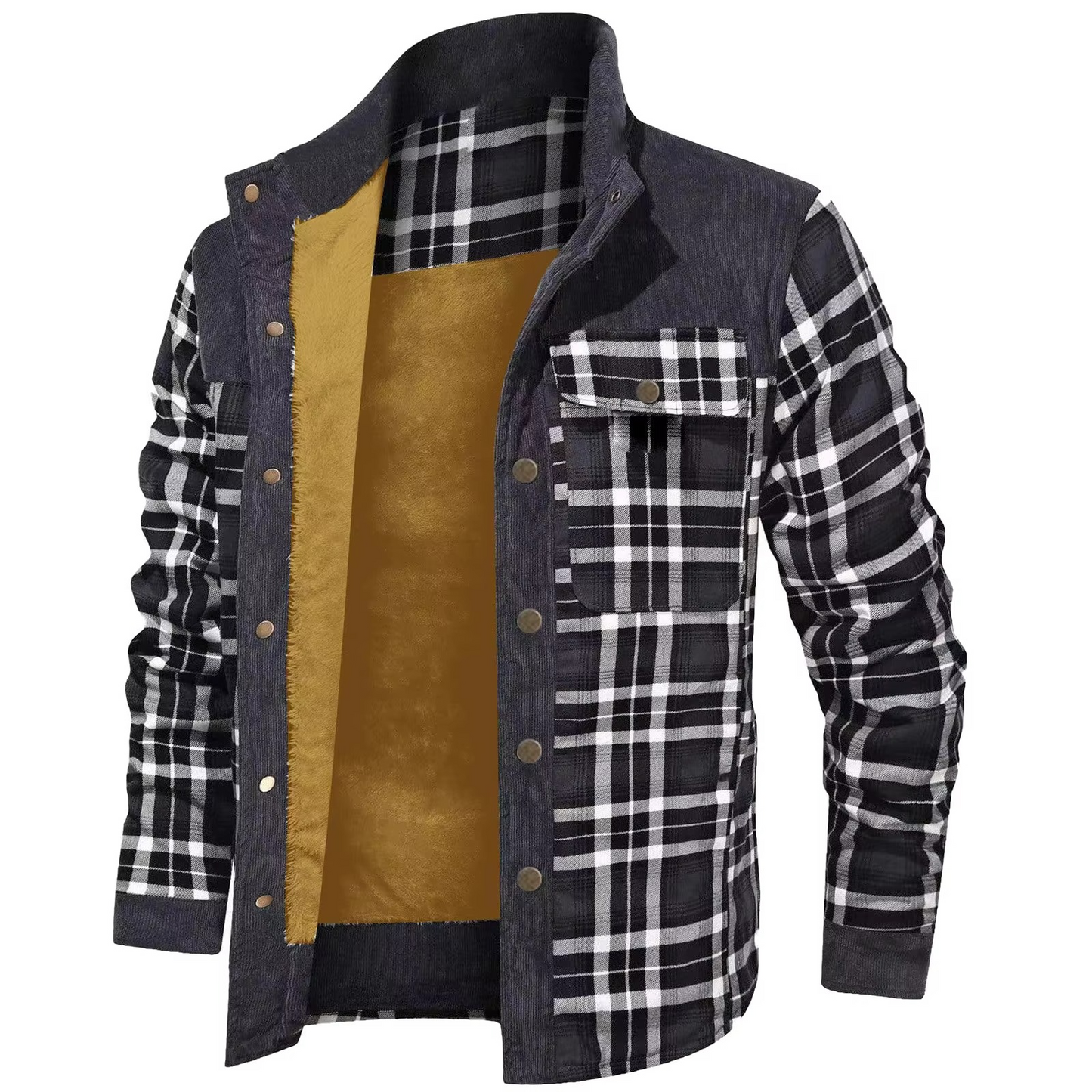 Ulric Men's Plaid Jacket - fabric and finish detail