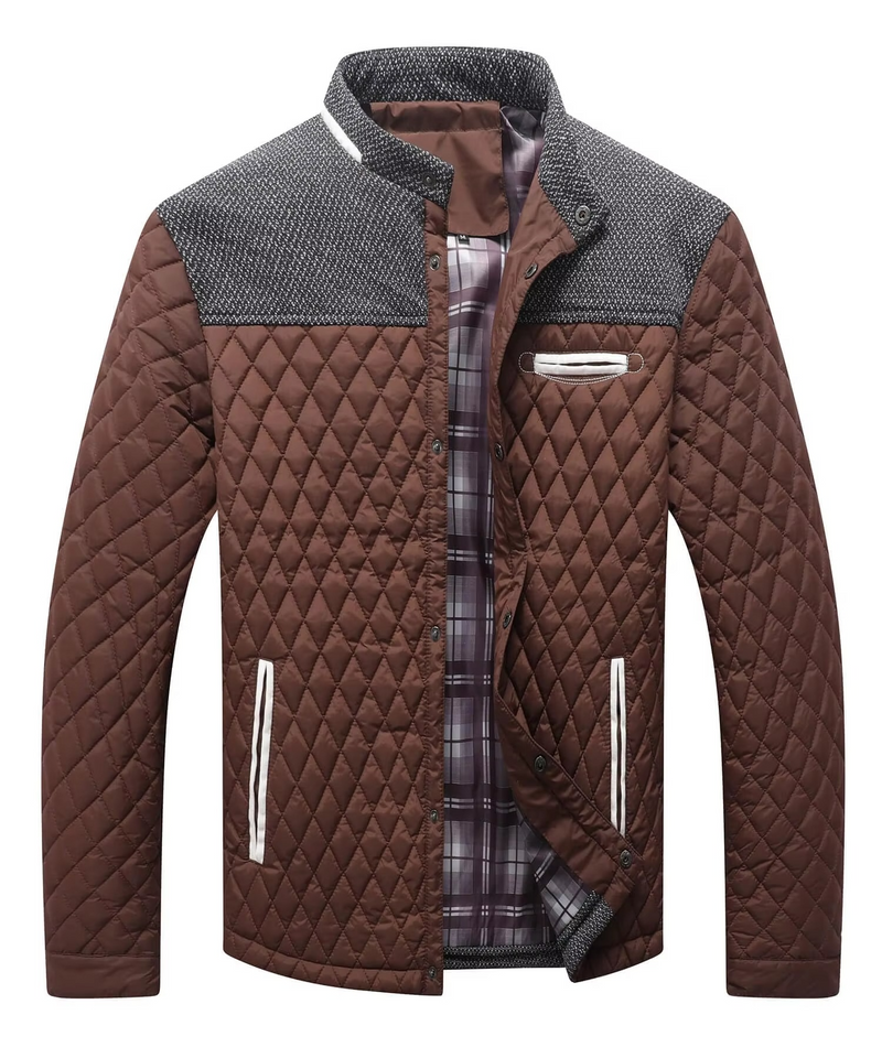 Silas Men's Quilted Puffer Jacket - fabric and finish detail
