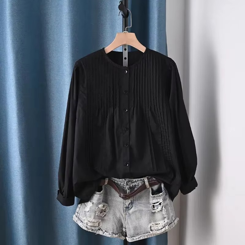 Ottilie Women's Pleated Blouse - front view