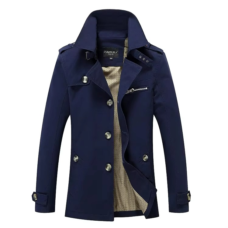Ezra Men's Trench Coat - back view
