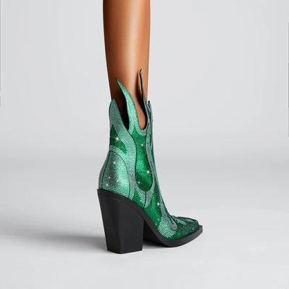 Thea Women's Block Heel Ankle Boots - styled view